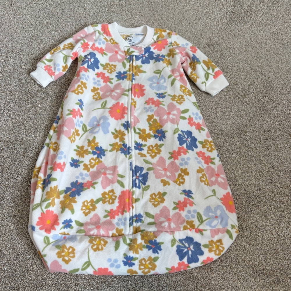 Carter’s Baby Sleep Sack Bag Size 0-3 months floral spring fleece